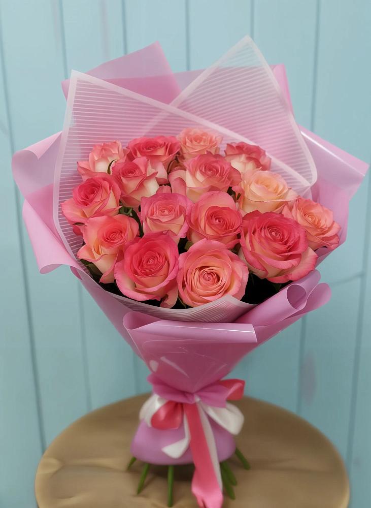Букет 15 Розовых роз Равель в Залари