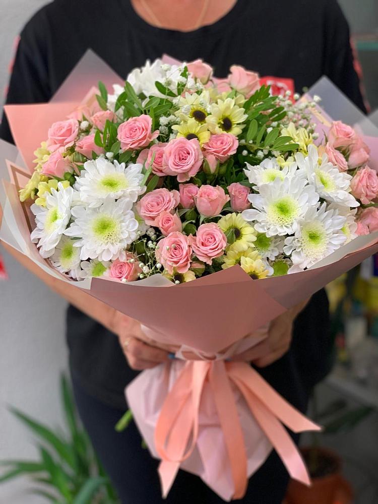 Букет цветов из: Розы и Хризантемы в Залари