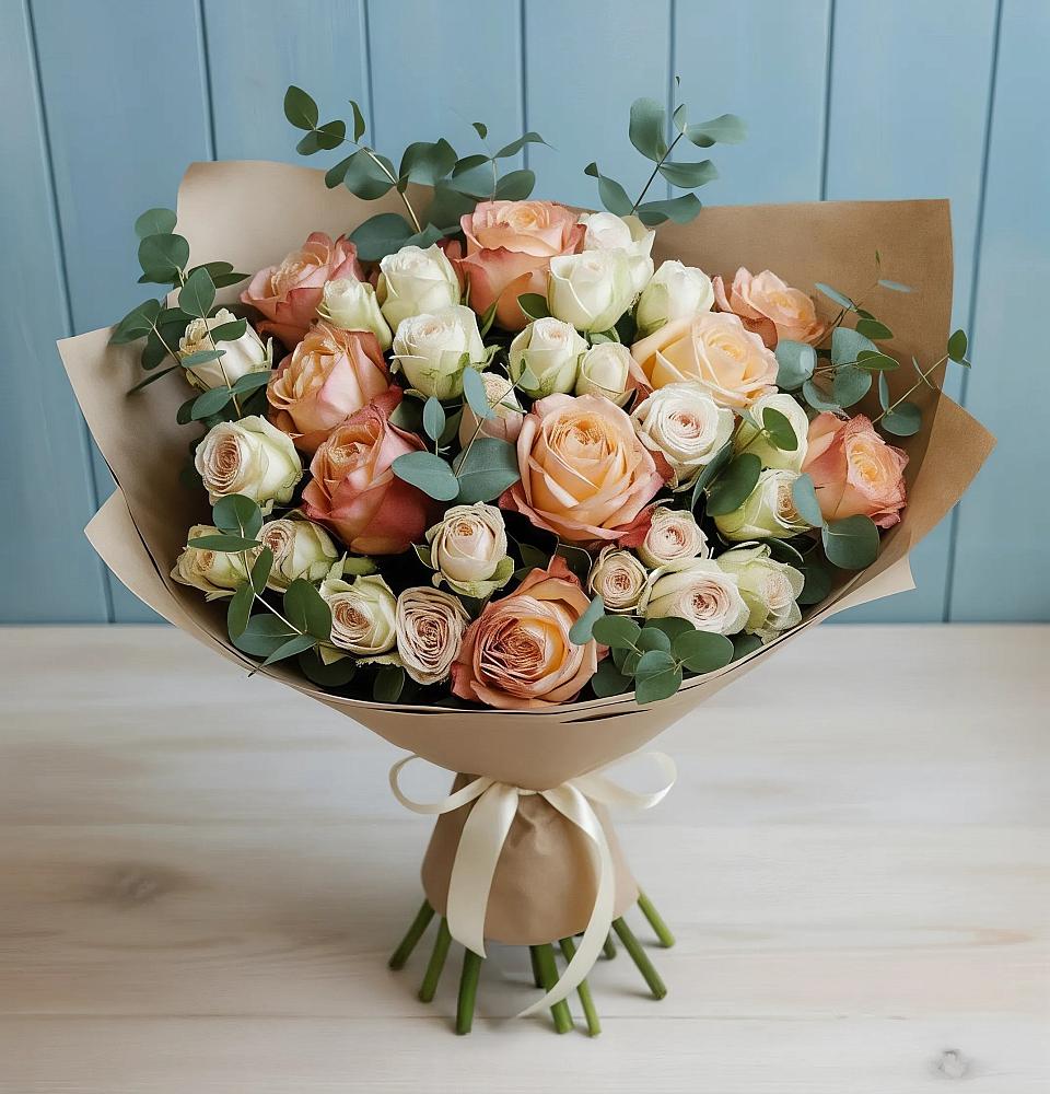 Букет цветов из: Альстромерии и Розы в Залари