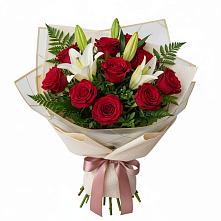 Букет цветов из:  Лилии и Розы в Залари