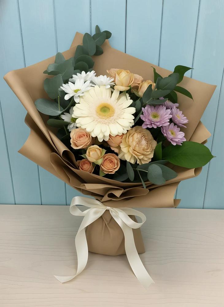 Букет цветов из: Герберы и Хризантемы в Залари
