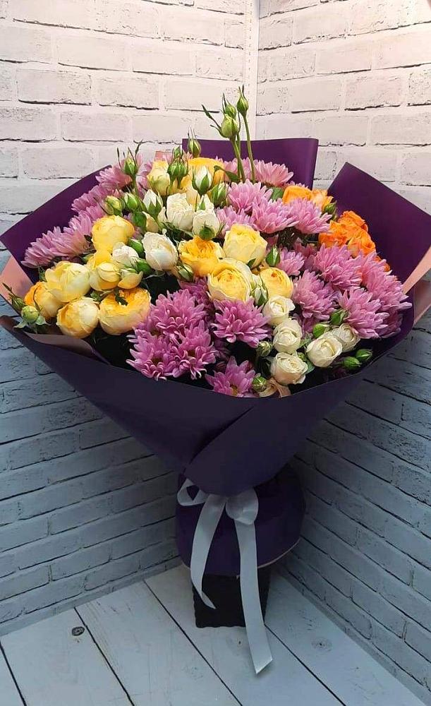 Букет цветов из: Хризантемы и Розы в Залари