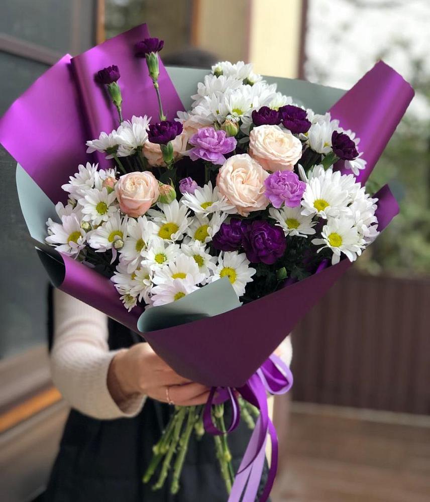 Букет цветов из: Хризантемы, Гвоздики и Розы в Залари