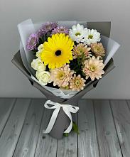 Букет цветов из:  Розы, Герберы и Хризантемы #REPLACE_PRED# Залари