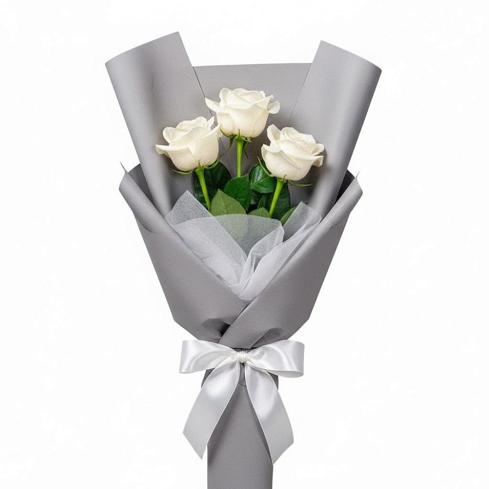 Букет 3 белые розы в Залари