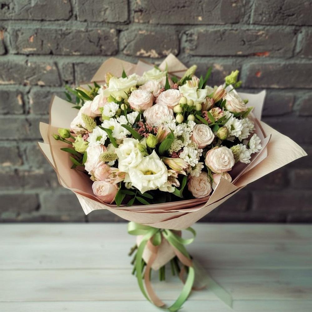 Букет цветов из: Альстромерии, Розы и Хризантемы в Залари