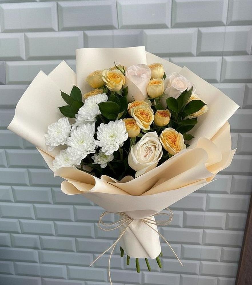 Букет цветов из: Розы и Хризантемы в Залари