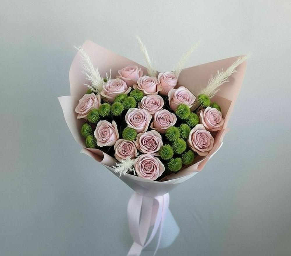 Букет цветов из: Розы и Хризантемы в Залари