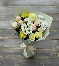 Букет цветов из:  Альстромерии, Розы и Хризантемы в Залари