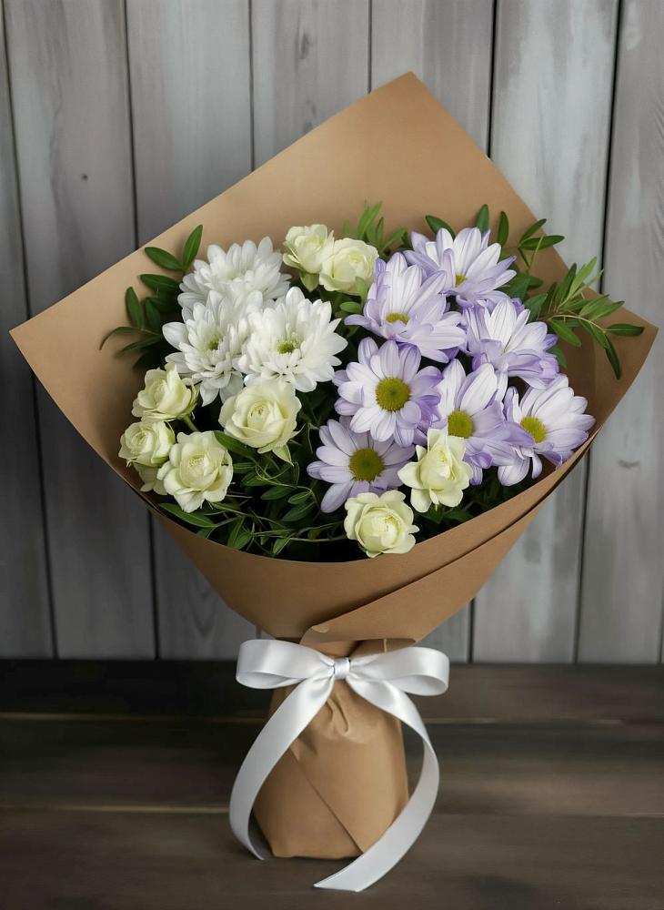 Букет цветов из: Хризантемы и Розы в Залари