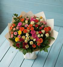Букет Микс из разноцветных кустовых роз в Залари